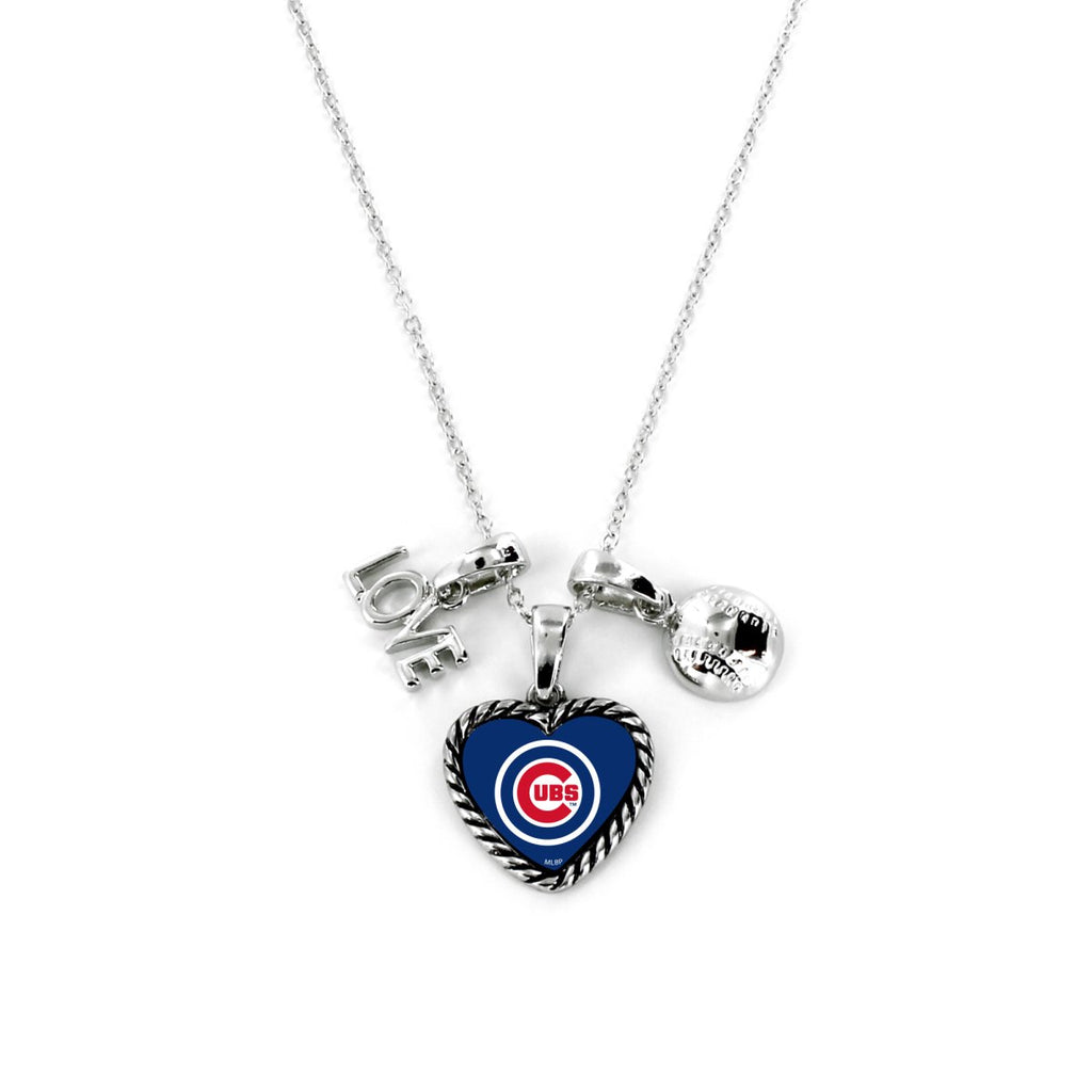 Chicago Cubs Necklace Charmed Sport Love Baseball - Aminco
