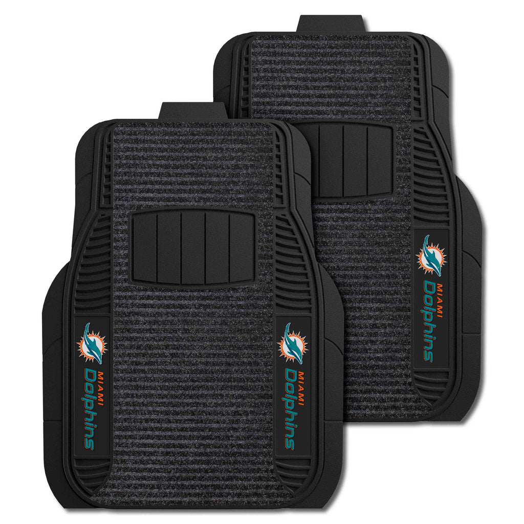 Fanmats - NFL - Miami Dolphins 2-pc Deluxe Car Mat Set 21''x27''