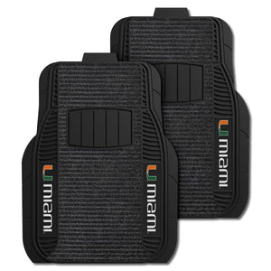 Fanmats - University of Miami 2-pc Deluxe Car Mat Set 21''x27''