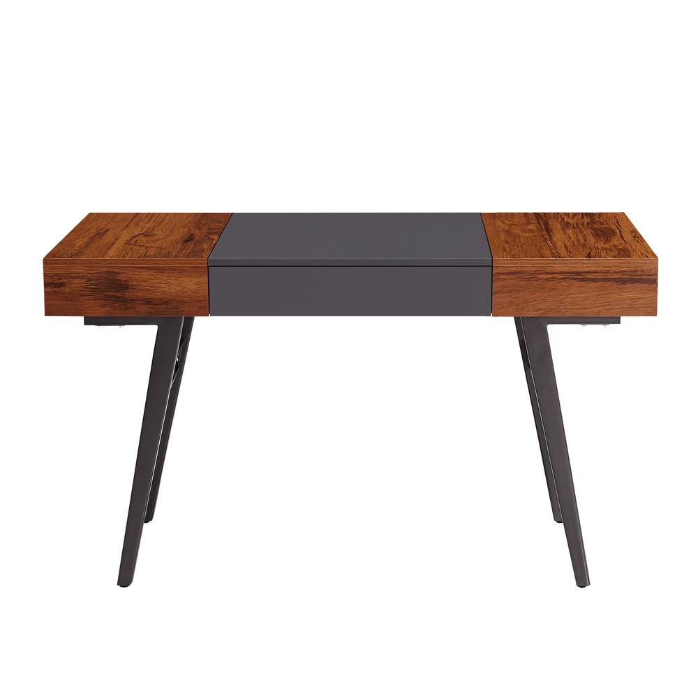 Techni Mobili Expandable Modern Desk with Storage, Mahogany