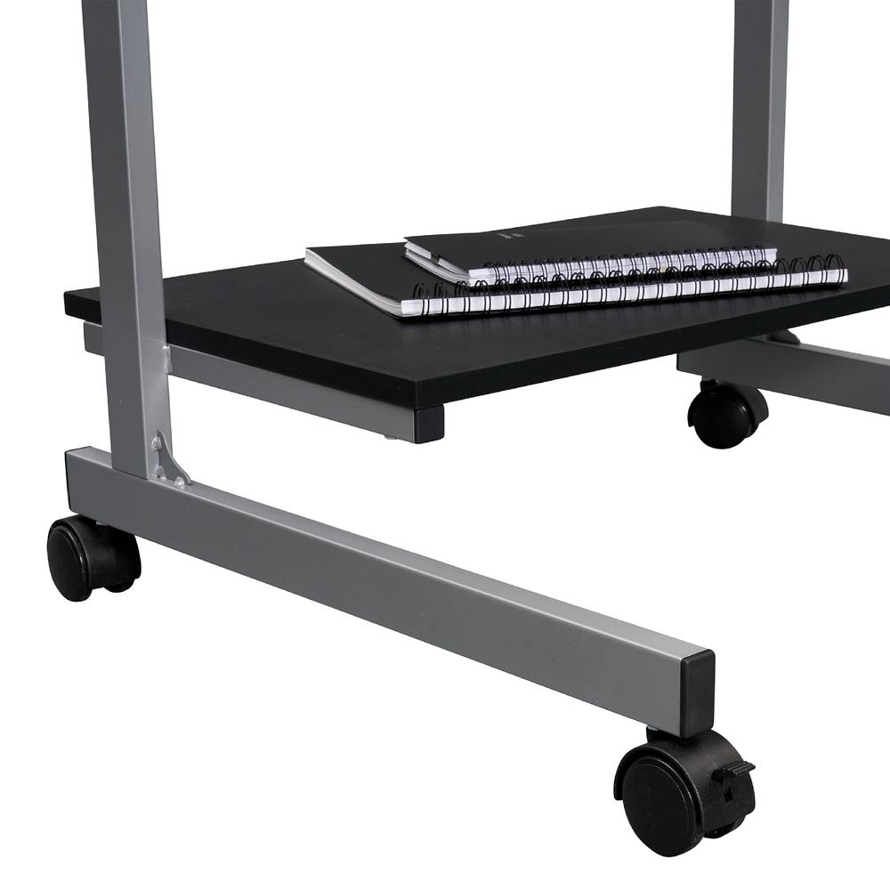 Compact Computer Cart With Storage . Color: Graphite - Techni Mobili