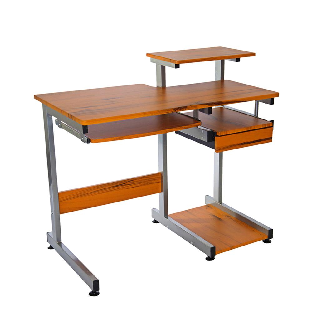 Complete Computer Workstation Desk. Color: Woodgrain - Techni Mobili