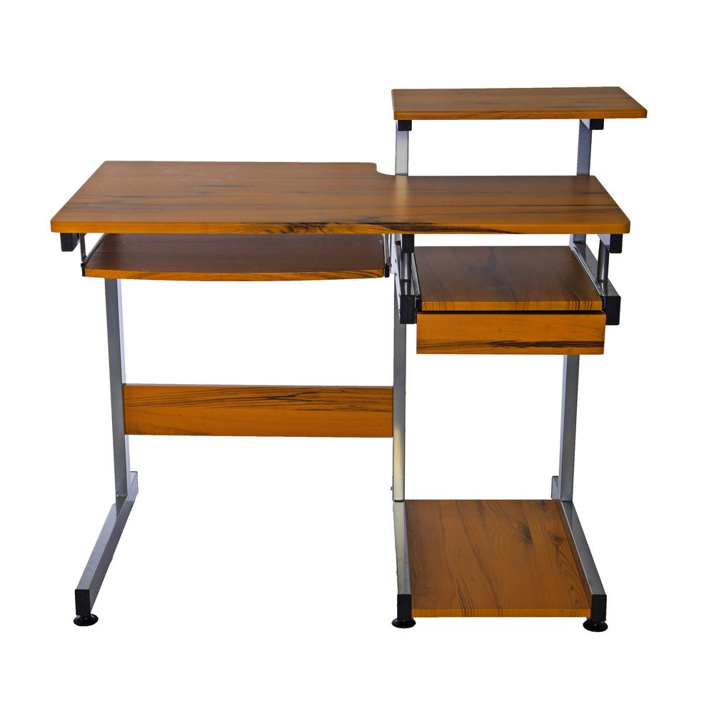 Complete Computer Workstation Desk. Color: Woodgrain - Techni Mobili