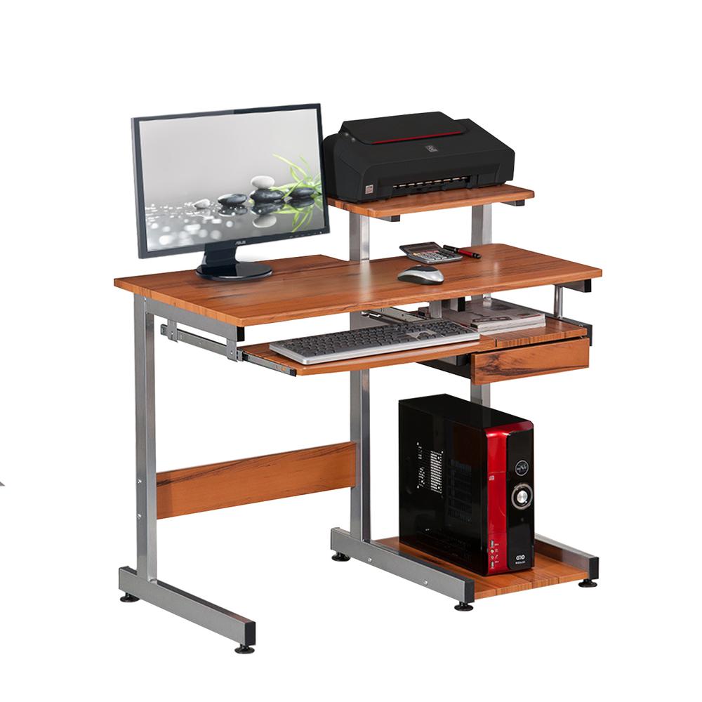 Complete Computer Workstation Desk. Color: Woodgrain - Techni Mobili