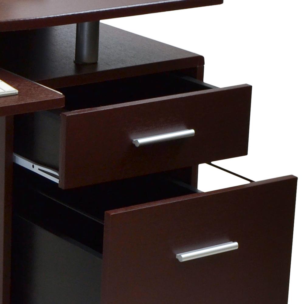Stylish Computer Desk with Storage. Color: Chocolate - Techni Mobili