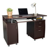 Complete Workstation Computer Desk with Storage. Color: Chocolate - Techni Mobili