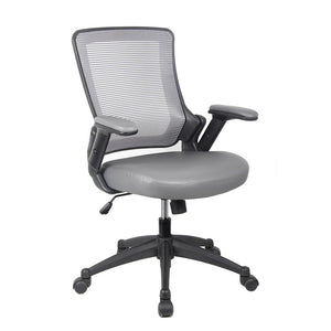 Mid-Back Mesh Task Office Chair with Flip Up Arms. Color: Gray - Techni Mobili