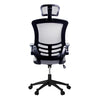 Modern High-Back Mesh Executive office Chair With Headrest And Flip Up Arms. Color: Silver Grey - Techni Mobili