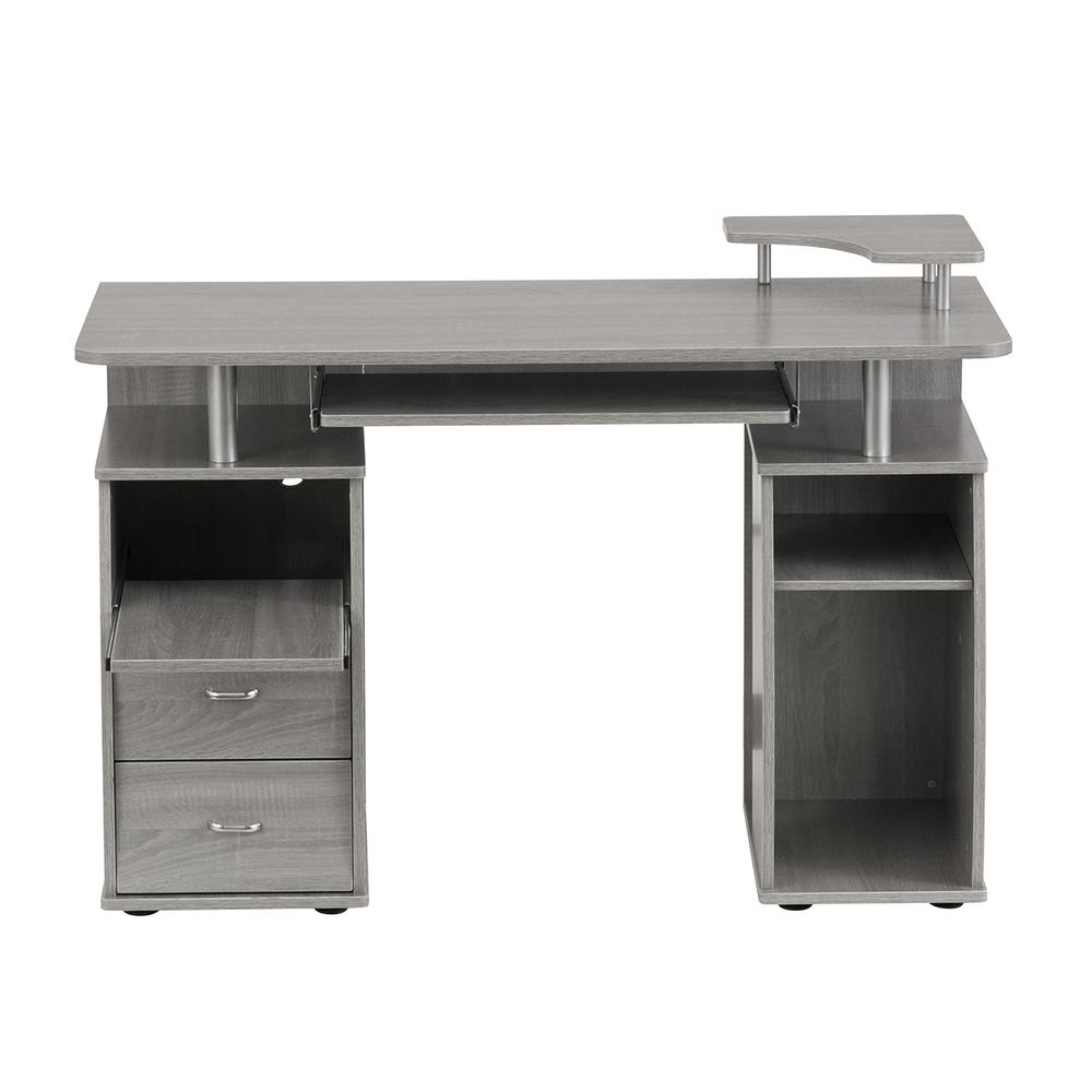 Complete Computer Workstation Desk With Storage, Gray - Techni Mobili