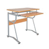 Compact Computer Desk With Side Shelf And Keyboard Panel. Color: Cherry - Techni Mobili