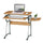 Compact Computer Desk With Side Shelf And Keyboard Panel. Color: Cherry - Techni Mobili