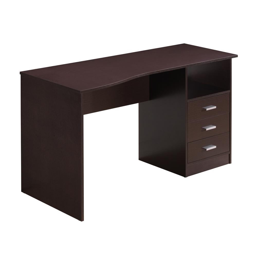 Classic Computer Desk with Multiple Drawers. Color: Wenge - Techni Mobili