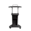 Rolling Adjustable Height Laptop Cart With Storage. Color: Graphite - Techni Mobili