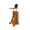 Rolling Adjustable Height Laptop Cart With Storage. Color: Woodgrain - Techni Mobili