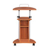Rolling Adjustable Height Laptop Cart With Storage. Color: Woodgrain - Techni Mobili