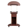 Rolling Adjustable Laptop Cart With Storage. Color: Chocolate - Techni Mobili