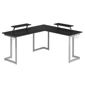 Techni Sport Warrior L-Shaped Gaming Desk, Black