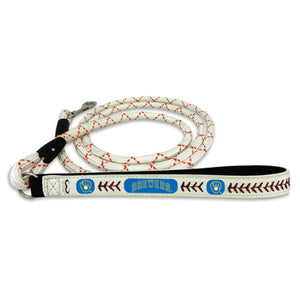 Milwaukee Brewers Pet Leash Frozen Rope Frozen Rope Baseball Leather Size Large Retro CO - Gamewear