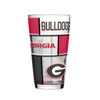 Georgia Bulldogs Pint Glass 16oz Quilted Stained Boxed - Logo Brands
