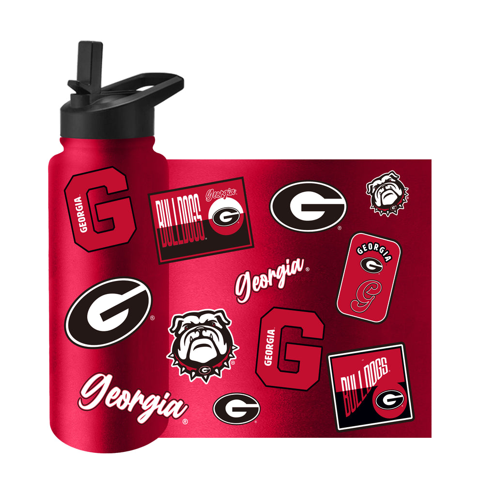 Georgia Bulldogs Quencher Bottle 34oz Stainless Steel Dreamweave - Logo Brands