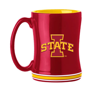 Iowa State Cyclones Coffee Mug 14oz Sculpted Relief Team Color - Logo Brands