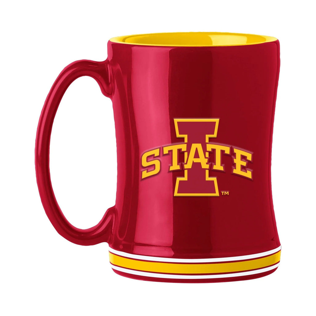 Iowa State Cyclones Coffee Mug 14oz Sculpted Relief Team Color - Logo Brands