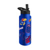 Kansas Jayhawks Quencher Bottle 34oz Stainless Steel Dreamweave - Logo Brands