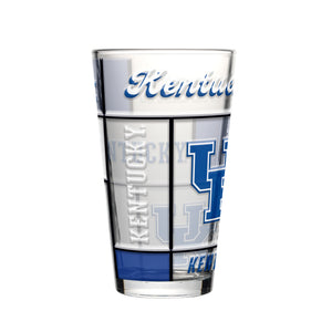 Kentucky Wildcats Pint Glass 16oz Quilted Stained Boxed - Logo Brands