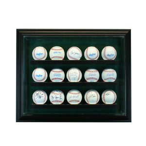 15 Baseball Cabinet Style Display Case with Black Moulding