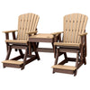 OS Home and Office Model 516CTB-K Double Balcony Height Glider with Center Table in Cedar and Tudor Brown