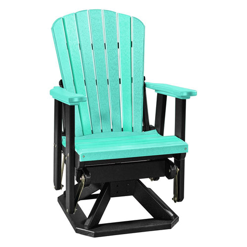 Fan Back Swivel Glider in Aruba and Black - American Furniture Classics