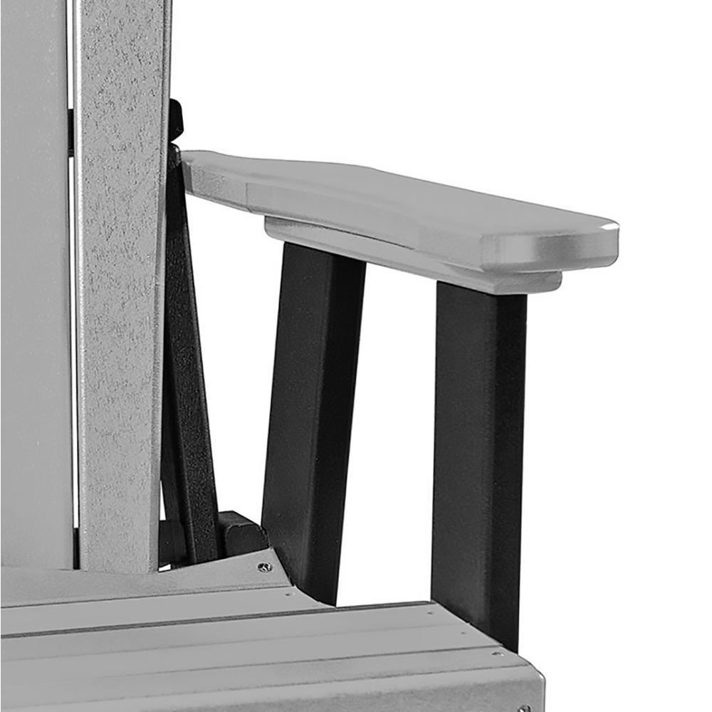 Fan Back Glider Made in the USA- Light Gray, Black - American Furniture Classics