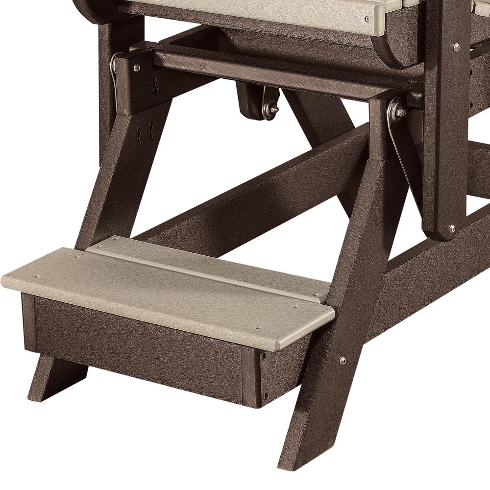 Fan Back Balcony Glider Made in the USA- Weatherwood, Tudor Brown - American Furniture Classics