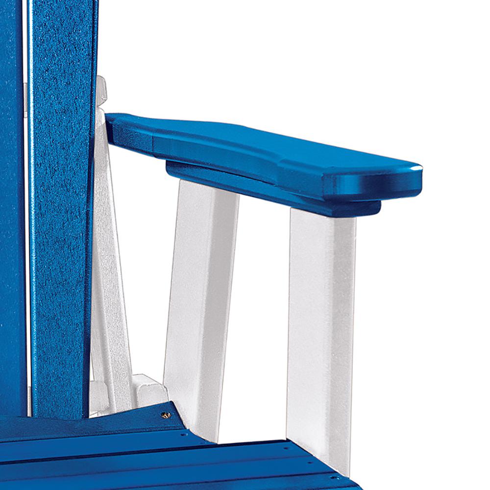 Fan Back Swivel Glider in Blue and White - American Furniture Classics