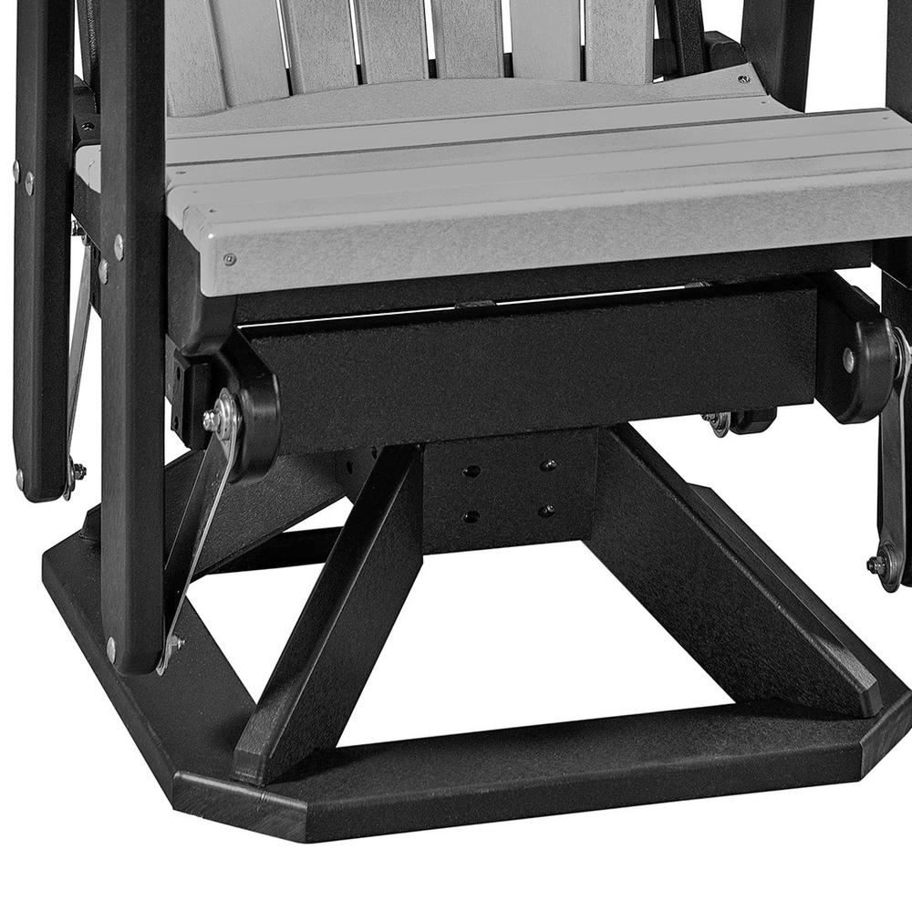 Fan Back Swivel Glider in Light Gray and Black - American Furniture Classics