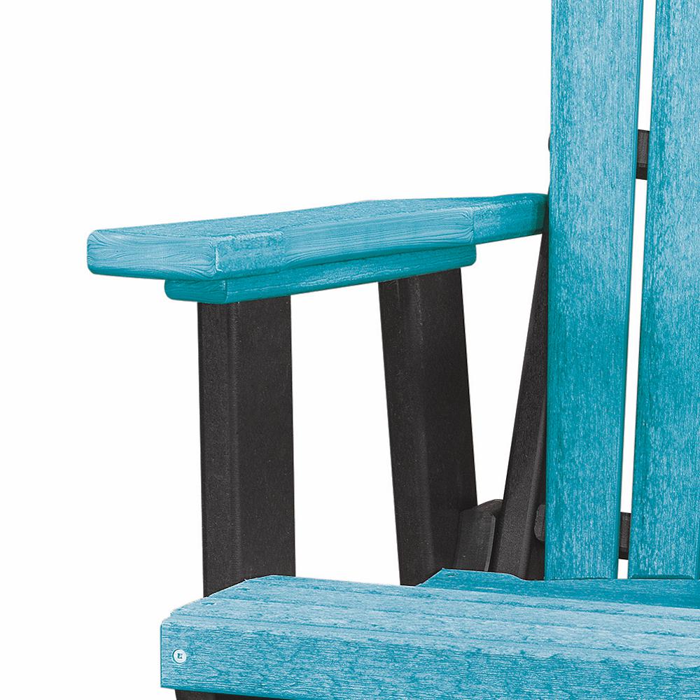 Fan Back Balcony Glider Made in the USA- Aruba, Black - American Furniture Classics