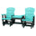 Double Glider with Center Table in Aruba Blue and Black - American Furniture Classics