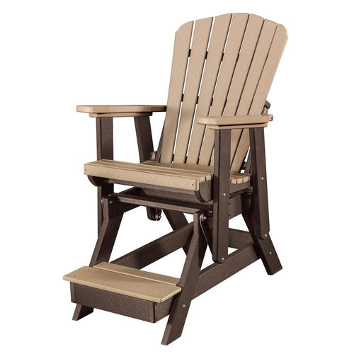 Fan Back Balcony Glider Made in the USA- Cedar, Tudor Brown - American Furniture Classics