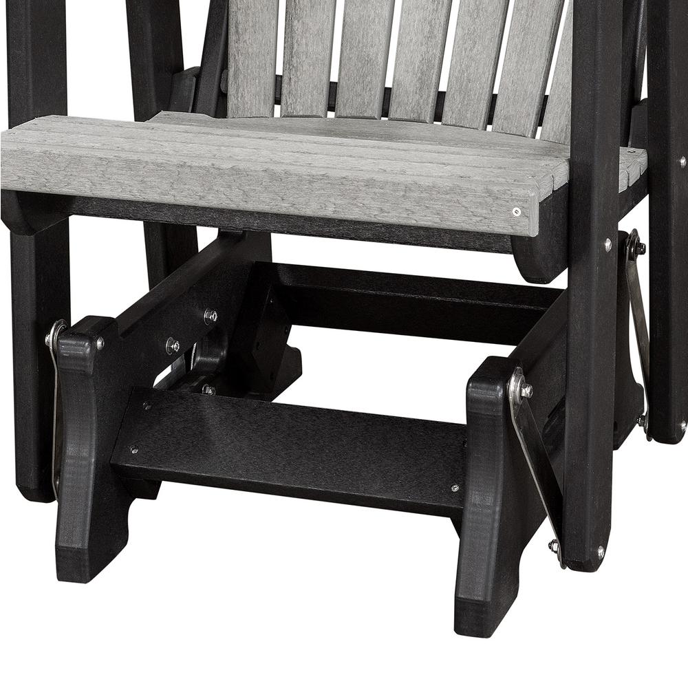 Fan Back Glider Made in the USA- Light Gray, Black - American Furniture Classics