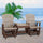 Double Glider with Center Table in Weatherwood and Tudor Brown - American Furniture Classics