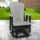 Fan Back Swivel Glider in Light Gray and Black - American Furniture Classics