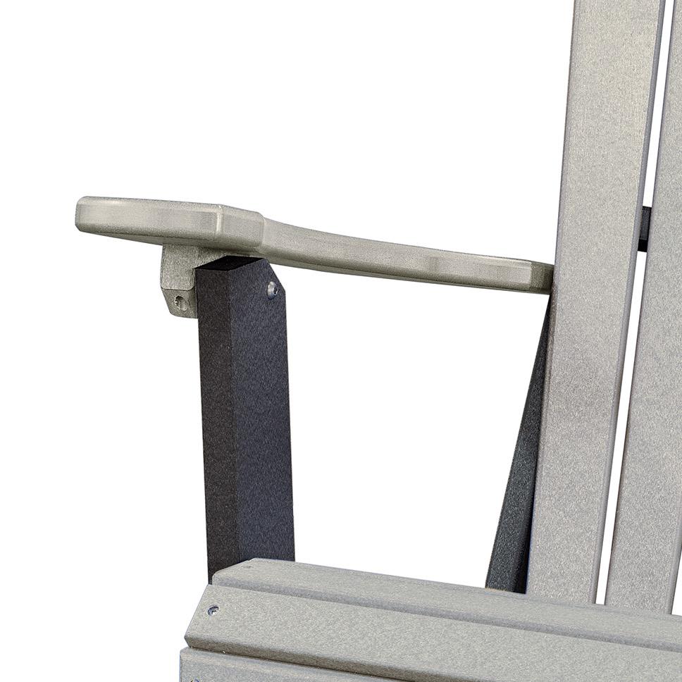 Fan Back Folding Adirondack Chair Made in the USA- Light Gray, Black - American Furniture Classics
