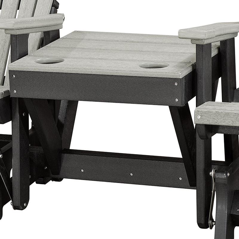 Double Glider with Center Table in Light Gray and Black - American Furniture Classics