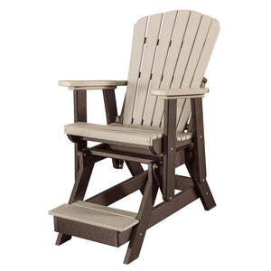 Fan Back Balcony Glider Made in the USA- Weatherwood, Tudor Brown - American Furniture Classics