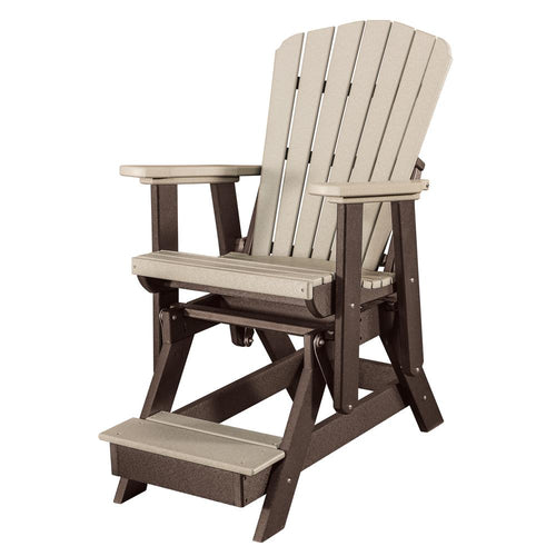 Fan Back Balcony Glider Made in the USA- Weatherwood, Tudor Brown - American Furniture Classics