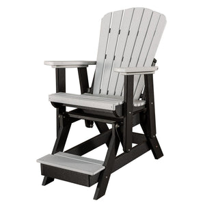 Fan Back Balcony Glider Made in the USA- Light Gray, Black - American Furniture Classics