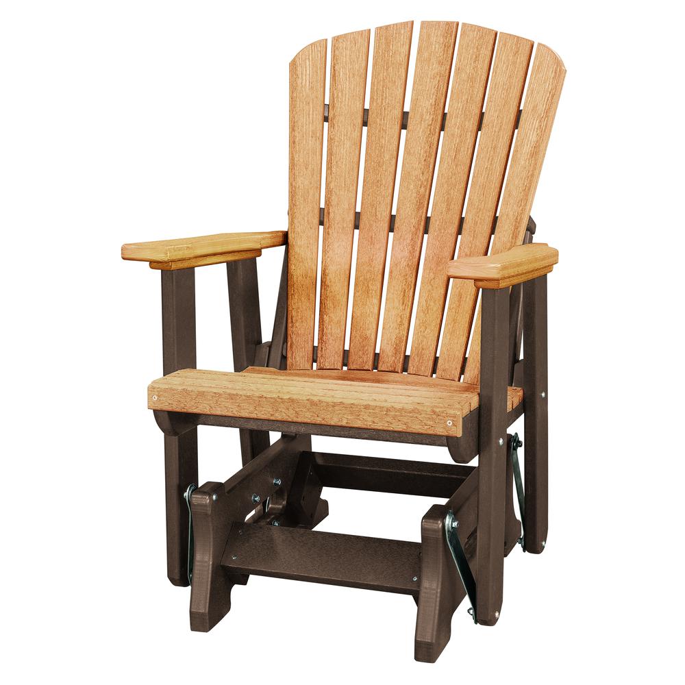Fan Back Glider Made in the USA- Cedar, Tudor Brown - American Furniture Classics