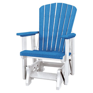 Fan Back Glider Made in the USA- Blue, White - American Furniture Classics