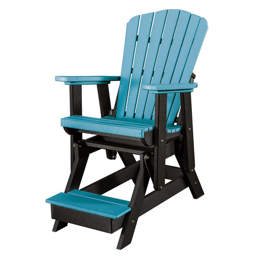 Fan Back Balcony Glider Made in the USA- Aruba, Black - American Furniture Classics