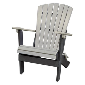 Fan Back Folding Adirondack Chair Made in the USA- Light Gray, Black - American Furniture Classics